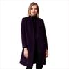 Anlom Women's Fashion Dark Purple Mid-Length Wool Blend Overcoat