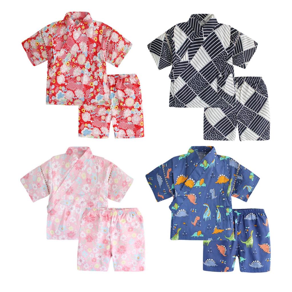 SLINX Baby Jinbei Top and Japanese Baby Clothes for Boys and Perfect for Fireworks Summer Obon and Summer Cool Loungewear and HF03 Size Set, Bottoms,