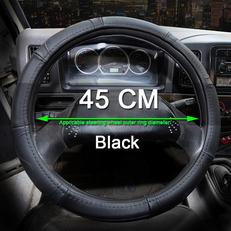 For 38 40 42 45 47 50CM Car Truck Auto Van Lorry Bus Steering Wheel Cow Leather Non-slip and Breathable Interior Accessories