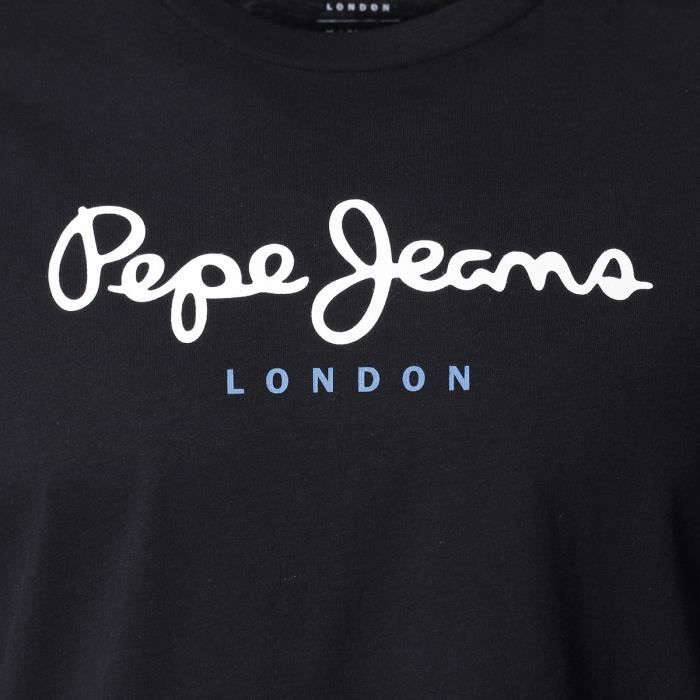 Tee Shirt - PEPE JEANS - Eggo Crew PM501465 - Noir - Manches courtes - Confort exceptionnel