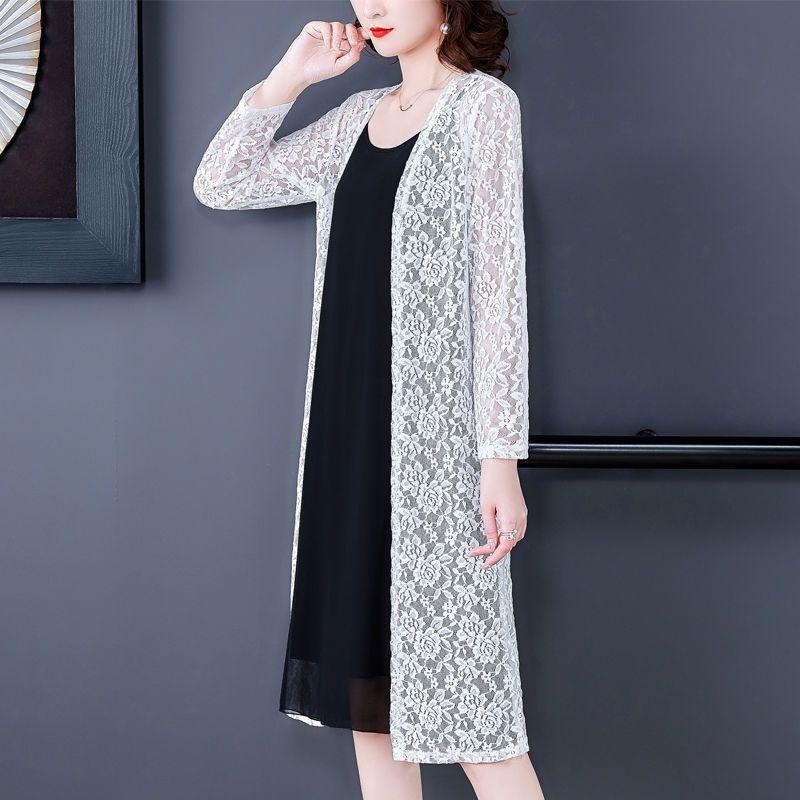 Versatile Temperament for Spring and Summer Slim Sun Protection Lace Cardigan Long Sleeved Sun Protection Clothes Women's Thin and Long Styles
