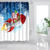 Merry Christmas Shower Curtains New Year Santa Bathroom Decor Bath Curtain Cartoon Snowman Elk Bath Bathroom Curtains