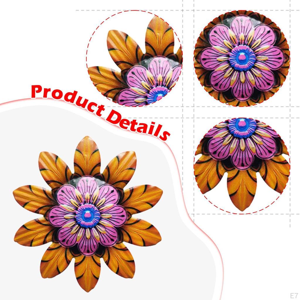 Wall Art Decor Hanging Decoration 5.8" Decorative Metal Indoor Outdoor for Living