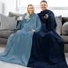 Home Wearable Adult Blanket Large Pocket Multifunctional Lazy Sleeve Blanket Antistatic Flannel Blanket TV Sofa Blanket