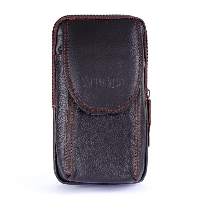 Multifunktionale Crossbody- und Hüfttasche für Herren - Handy- und Münzhalter aus Rindsleder