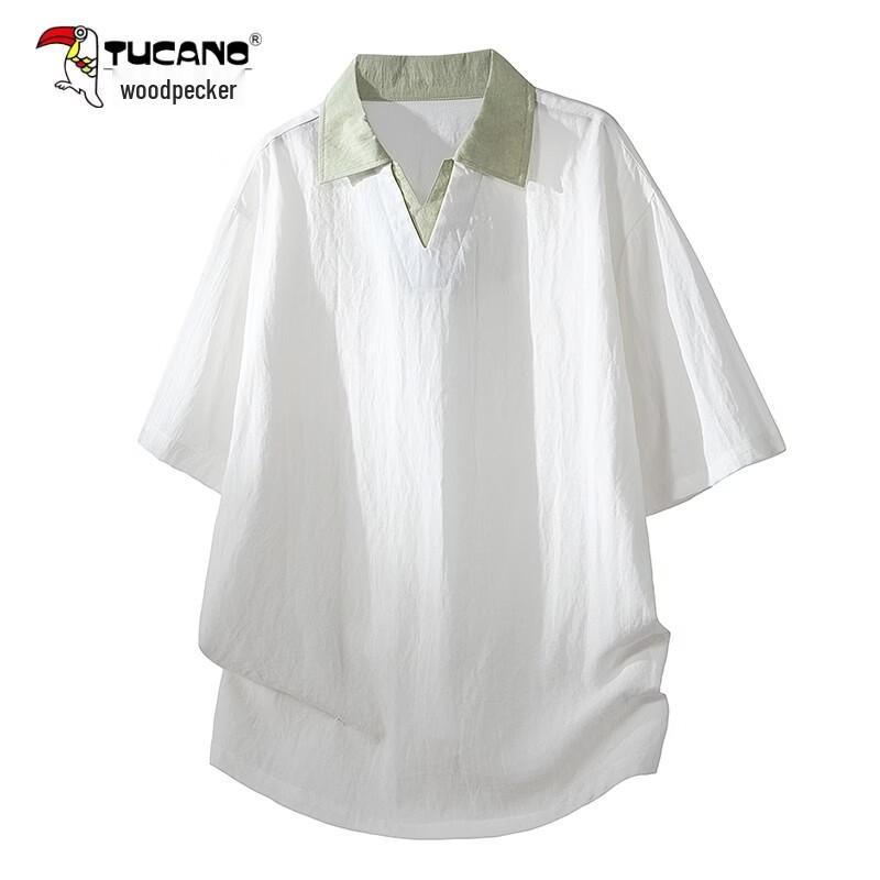 TUCANO Men s Tencel Linen Breathable Polo Shirt L