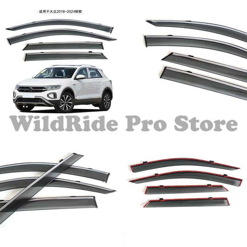 1 Set Compatible with Volkswagen T-Roc 2018-2024 Rain Visors Molded Thickened Window Rain Deflectors Rain Guards Modification Ac