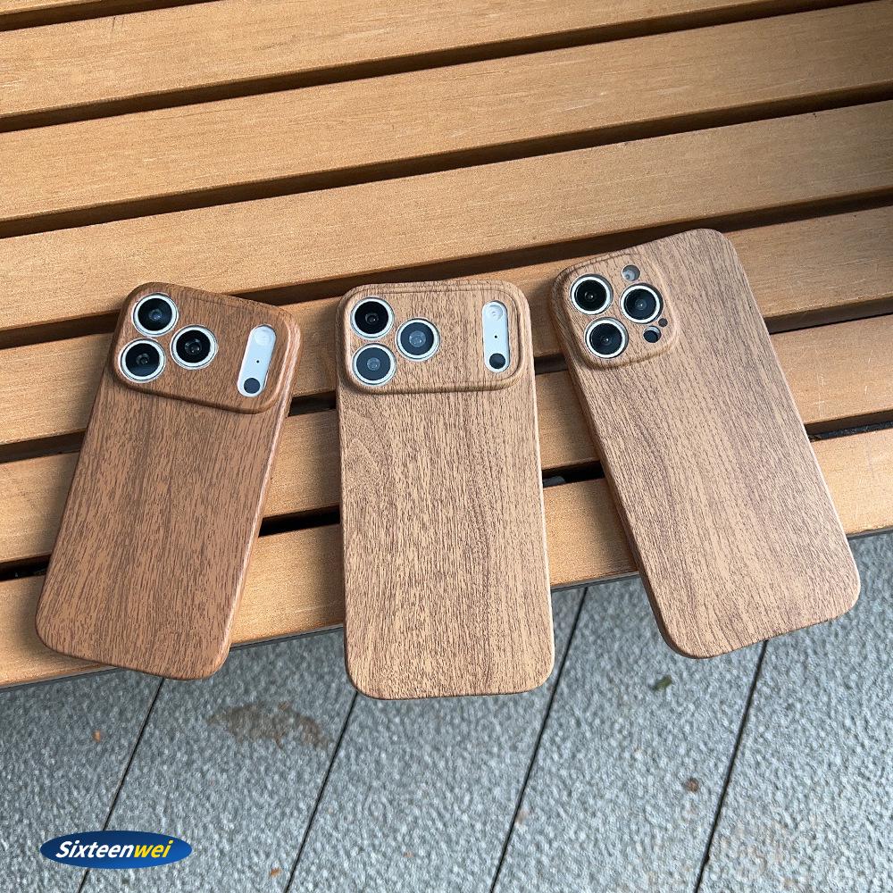 Microfiber Wood Grain Soft Case for iPhone 17 Pro Max - Ultra-thin, Precisely Cut for Models 16/15p and Apple 14.