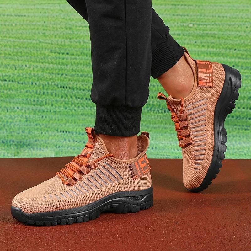 Summer Mesh Men's Shoes Lightweight Fashionable Casual Sports Walking Shoes  Breathable Men's Trendy Anti Slip Tennis Shoes