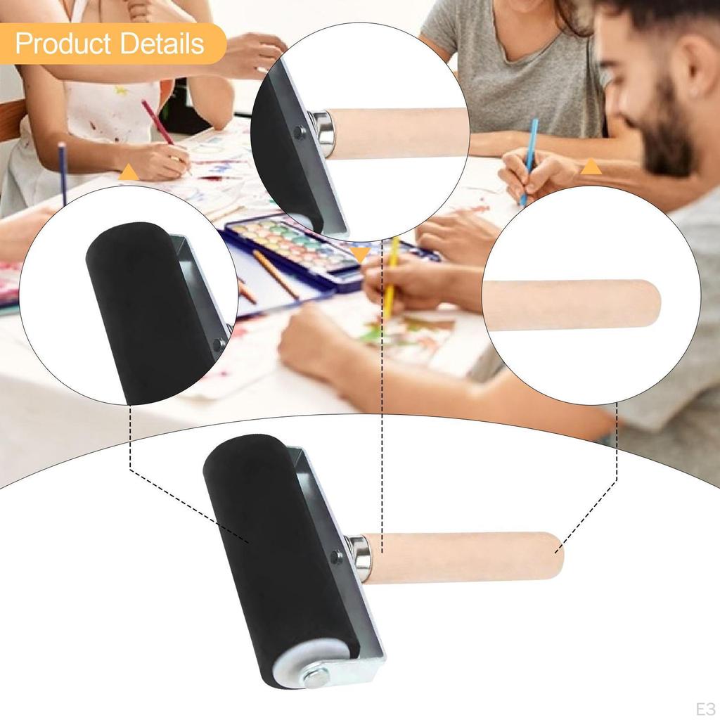 Gummiwalze Brayer Bastelfarbe Einfach zu bedienen Tragbares Stempelwerkzeug Basteln für Druckgrafik