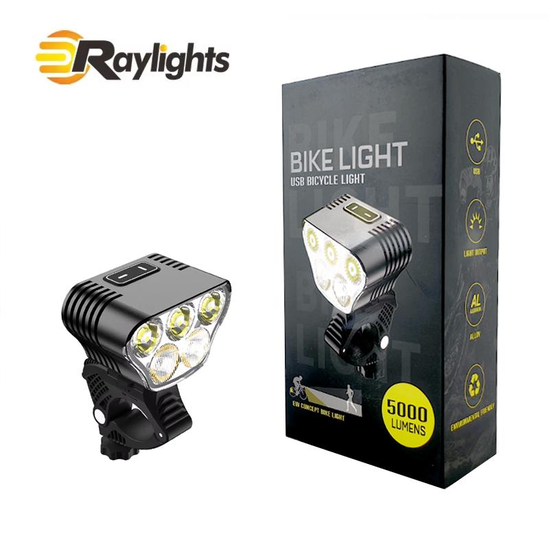 M5 Highlight 4000 Lumens 6-12v Bicycle Light Five Led Bicycle Lights IPX4 Top Waterproof Electric Bicycle Accessories Handlebar&5000LM