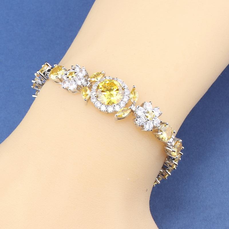 10-Colors   Dubai Bridal Jewelry Accessories Top Quality Red Garnet Wedding Italy Chain Link Bracelet For Women Gift