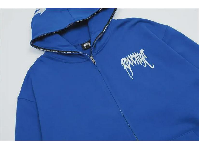 Unisex REVENGE Kapuzenjacke in Volltonfarbe – High Street Hip-Hop-Cardigan für Paare