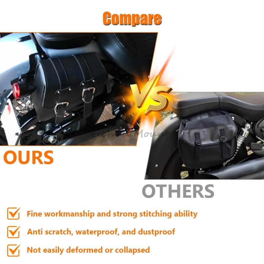 1PC Universal Motorcycle PU Leather Saddlebags Side Tool Pouch Bag Luggage Saddle Bag For Harley Davidson Sportster XL883 XL1200