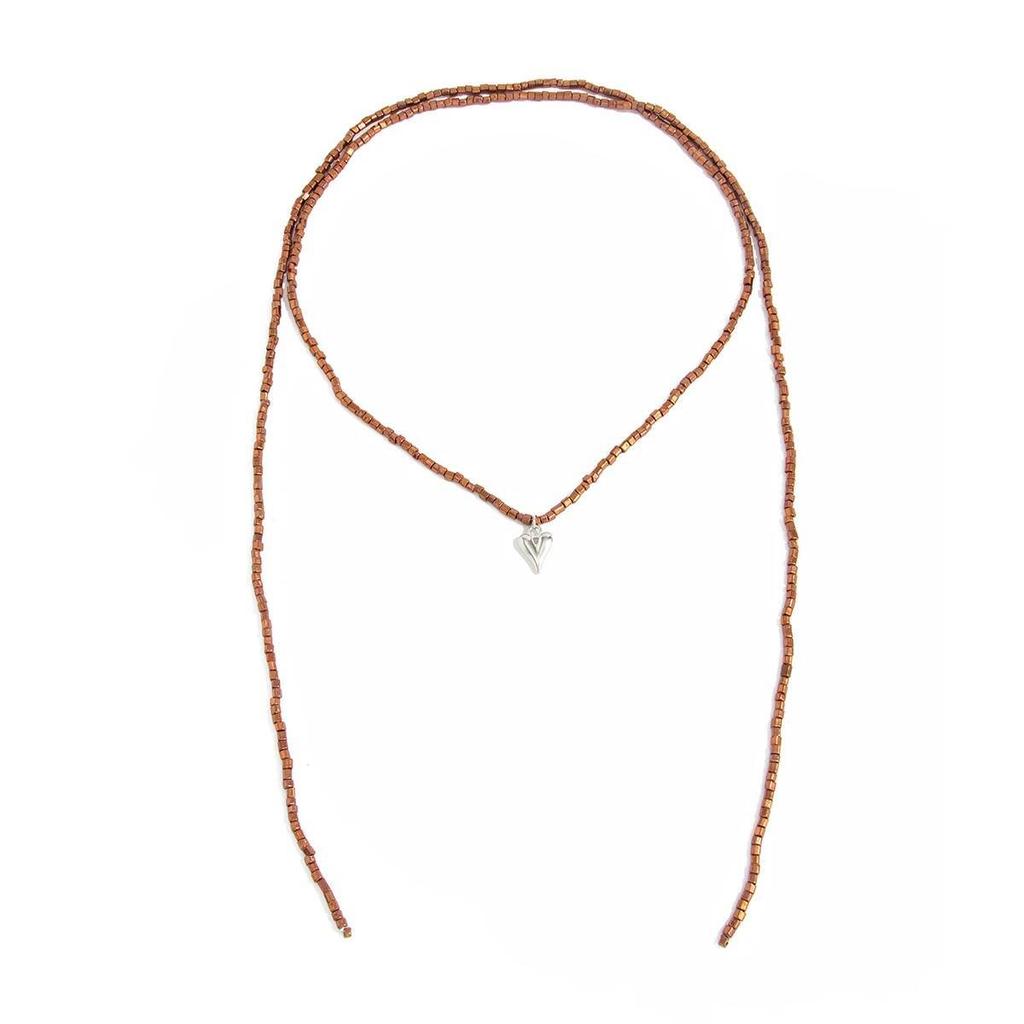 Salircon Sexy Gold Color Heart Pendant Necklace Women Adjustable  Irregular Bead Choker Sweater Chain DIY Neck Jewelry Accessory