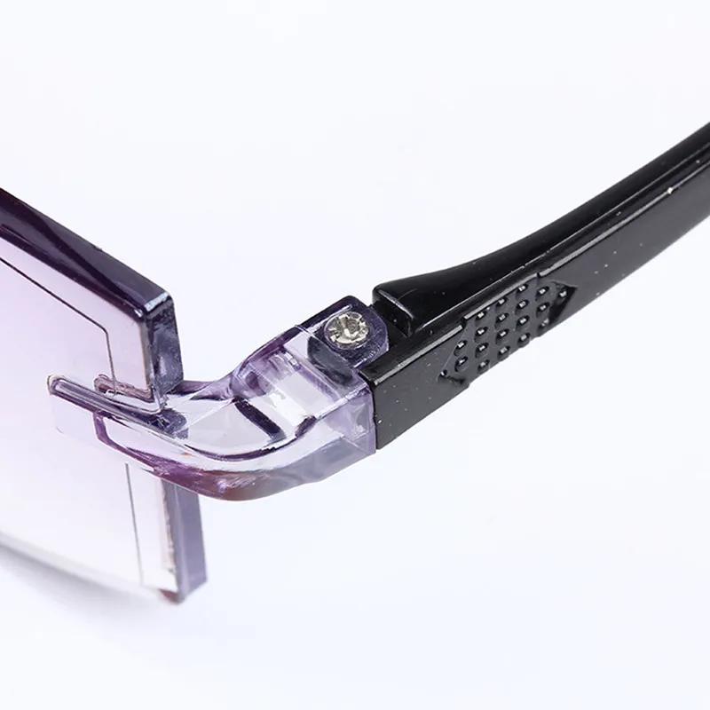 6PCS Fashionable Square Frameless Cut-edge Lightweight Reading Glasses Men Women Comfortable Eye Protection Eyeglasses
