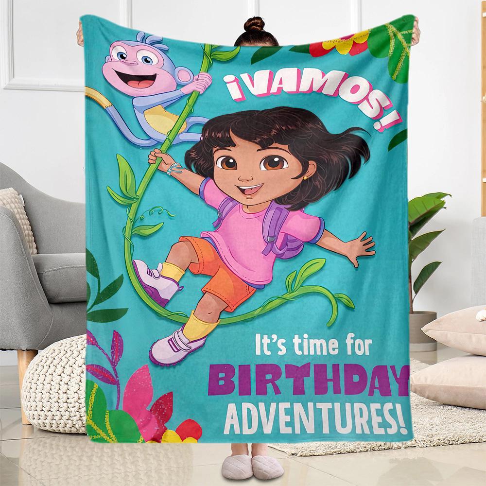 Dora Explorer Blanket Soft & Cozy Suitable for Picnics Couch Office Chair All-Season Use Digital Print Best Holiday Gift for Friends Family