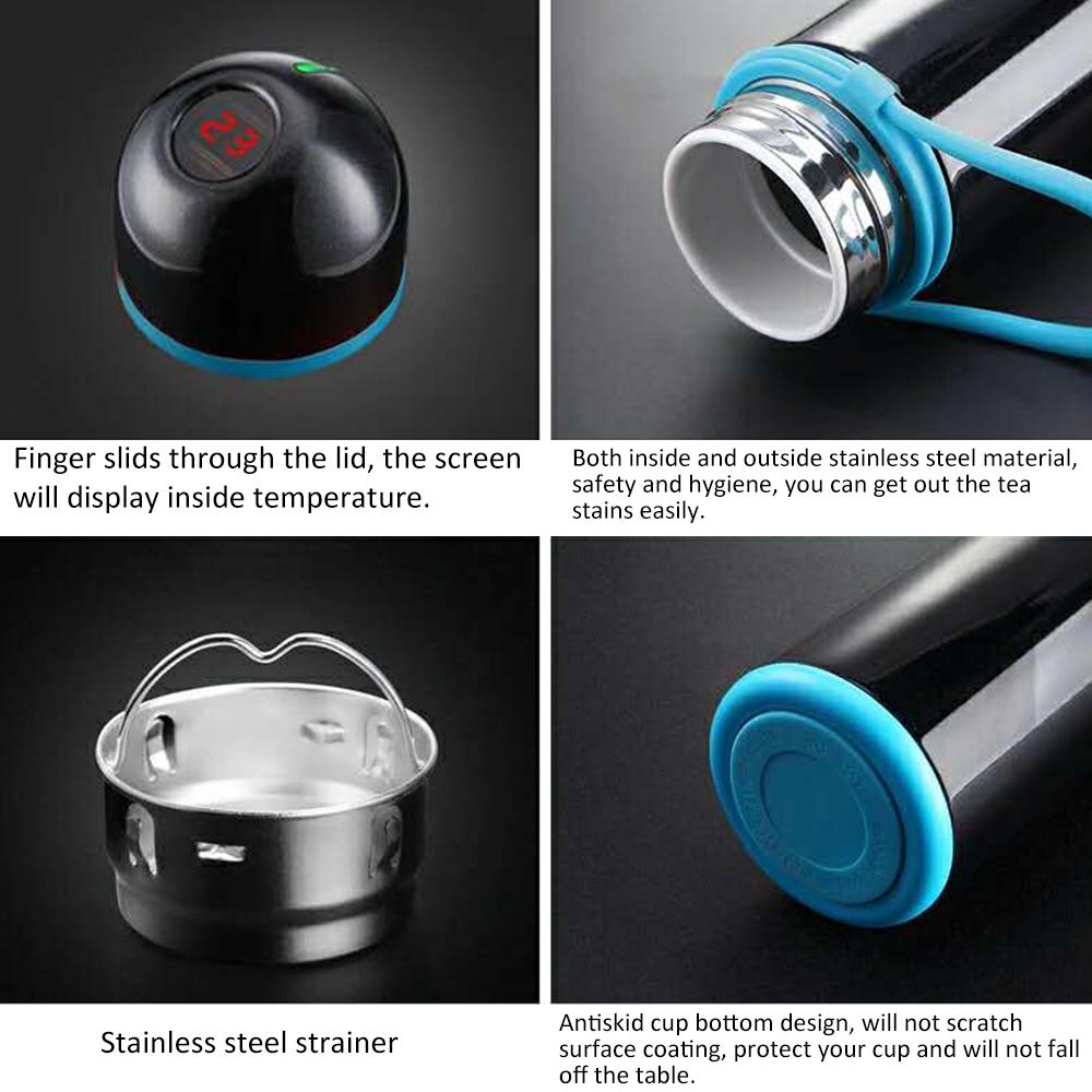 304 Stainless Steel Vacuum Thermos Cup Smart Temperature Display Screen ...