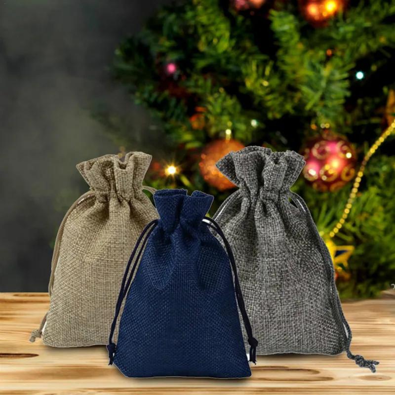 Christmas Gift Bags Calendar Countdown Jute Bag Advent Calendar Christmas Gift Bag Candy Storage Pouch DIY Christmas Gift Bag