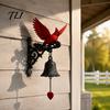 Vintage Style Resin Bell Red Bird Wall Mounted Doorbell, Garden Hanging Bell, Outdoor Artistic Door Chime for Living Room Weatherproof Ornament