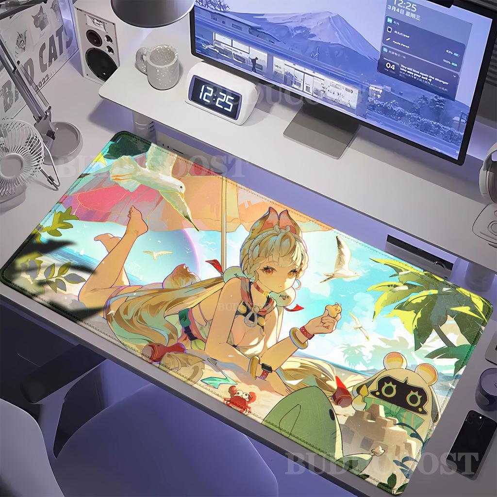 Alice Thymefield kawaii Mousepad Zenless Zone Zero ZZZ Computer Locking Edge Mouse Pad Large Keyboard overlock cute Desk Mat