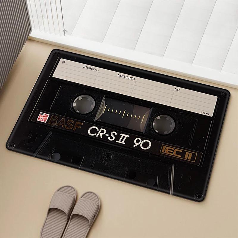 Vintage Cassette Music Tape Mat for Hallway Prayer Rug Carpets Living Room Carpet Rugs Doormat Entrance Door Home Bath Foot Mats