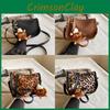 Chic Leopard Print Small Crossbody Bag With Soft Pu Material For Everyday Fashion