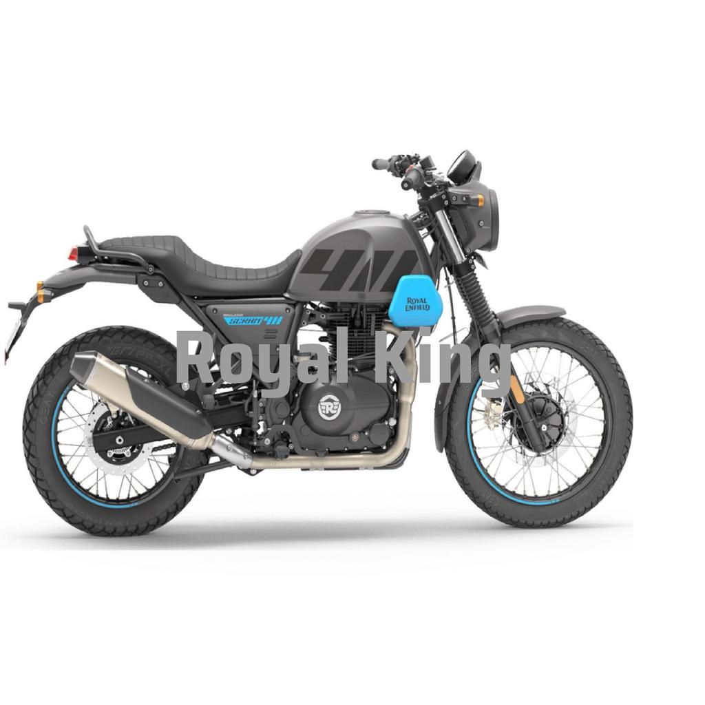 Royal Enfield "Graphite Blue Scram 411 Left Side Panel With Sticker"