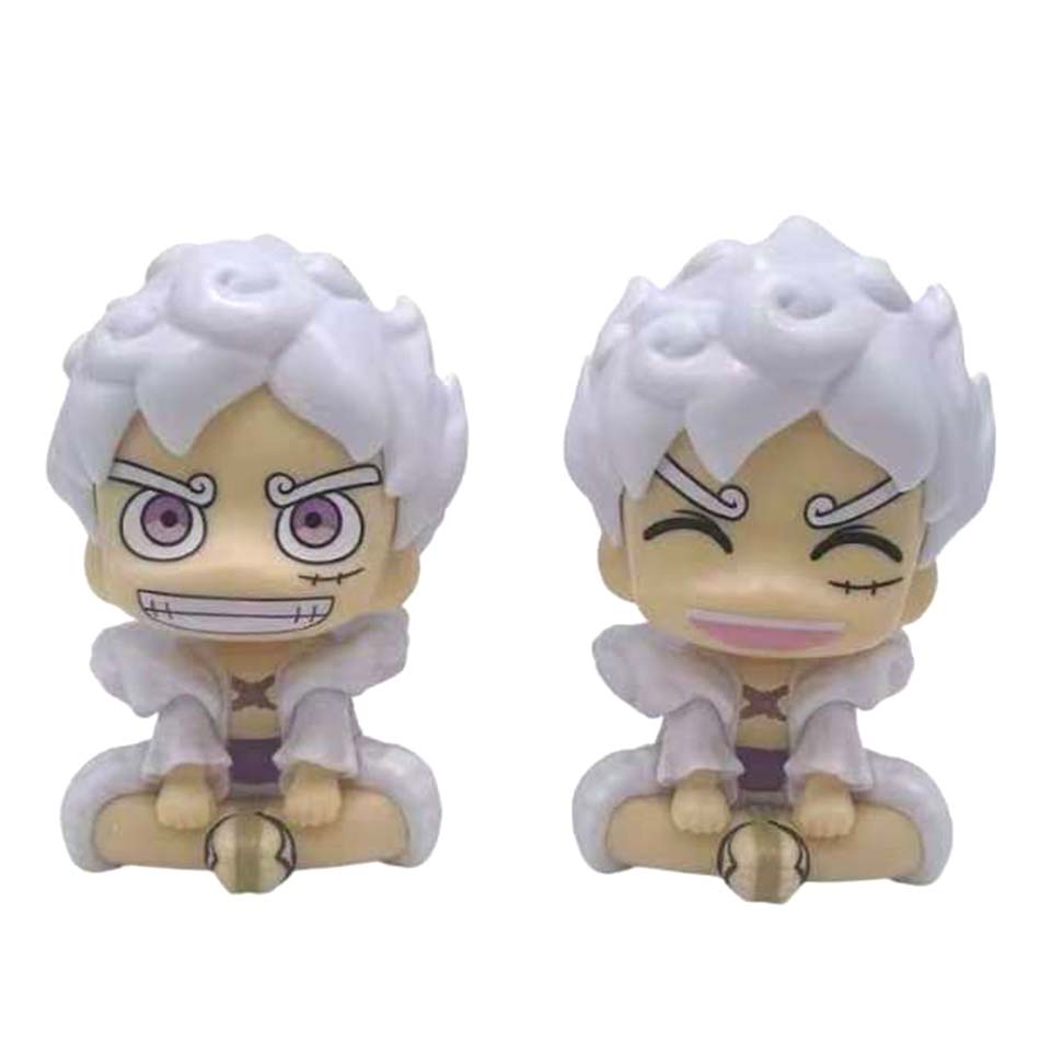 Hot One Piece Anime Figure Confident Smiley Luffy Three Form Face Changing Doll Action Figurine Model Toys Kits