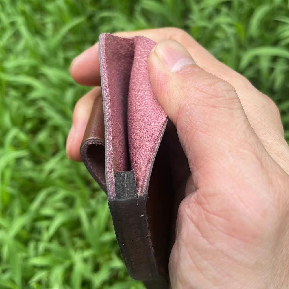 22cm Fixed Blade Knife Scabbard Embossed Cowhide Second Layer Leather Camping Knife Case Hunting Holsters with Belt Buckle