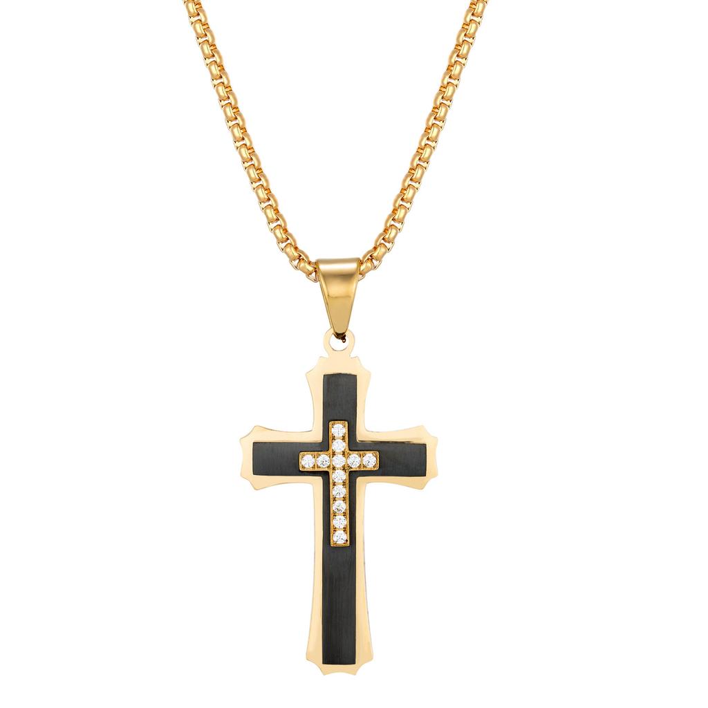 European and American Personality Niche Jewelry Accessories Double Cross Pendant Necklace
