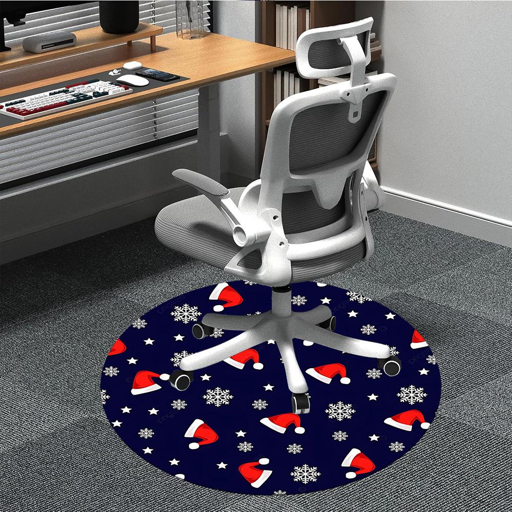 

1PC Christmas Hat Chair Carpet for Office, Indoor Non-Slip Washable Carpet, Soft Comfortable Mat For Office Room yy250930212 80cm by 80cm