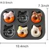 2 PCS Donut Pans, 2 1/2" Carbon Steel Cat & Bear-Shaped Donut Mold Cake Pan, 6 Cup Non-Stick Doughnut Pan for Home Baking