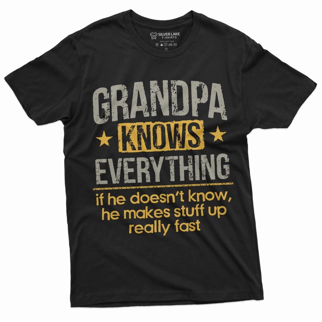 Grandpa Funny Grandfather knows everything humorous father's day papa tee shirt