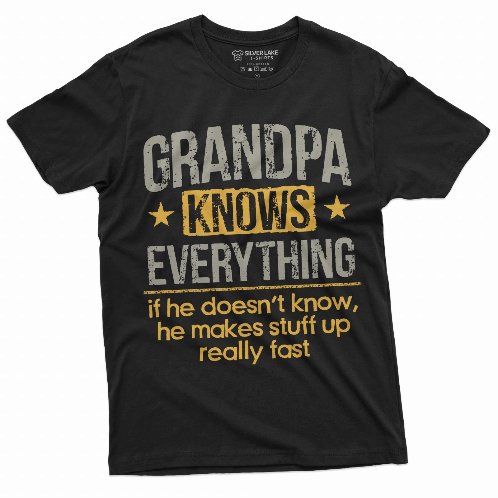 Grandpa Funny Grandfather knows everything humorous father s day papa tee shirt S