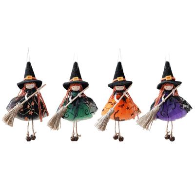 Velvety Fabric Holiday Broom Angel Girl Hanging Decorations 4 Color Christmas Tree Ornament Parties Home Decoration Accessories