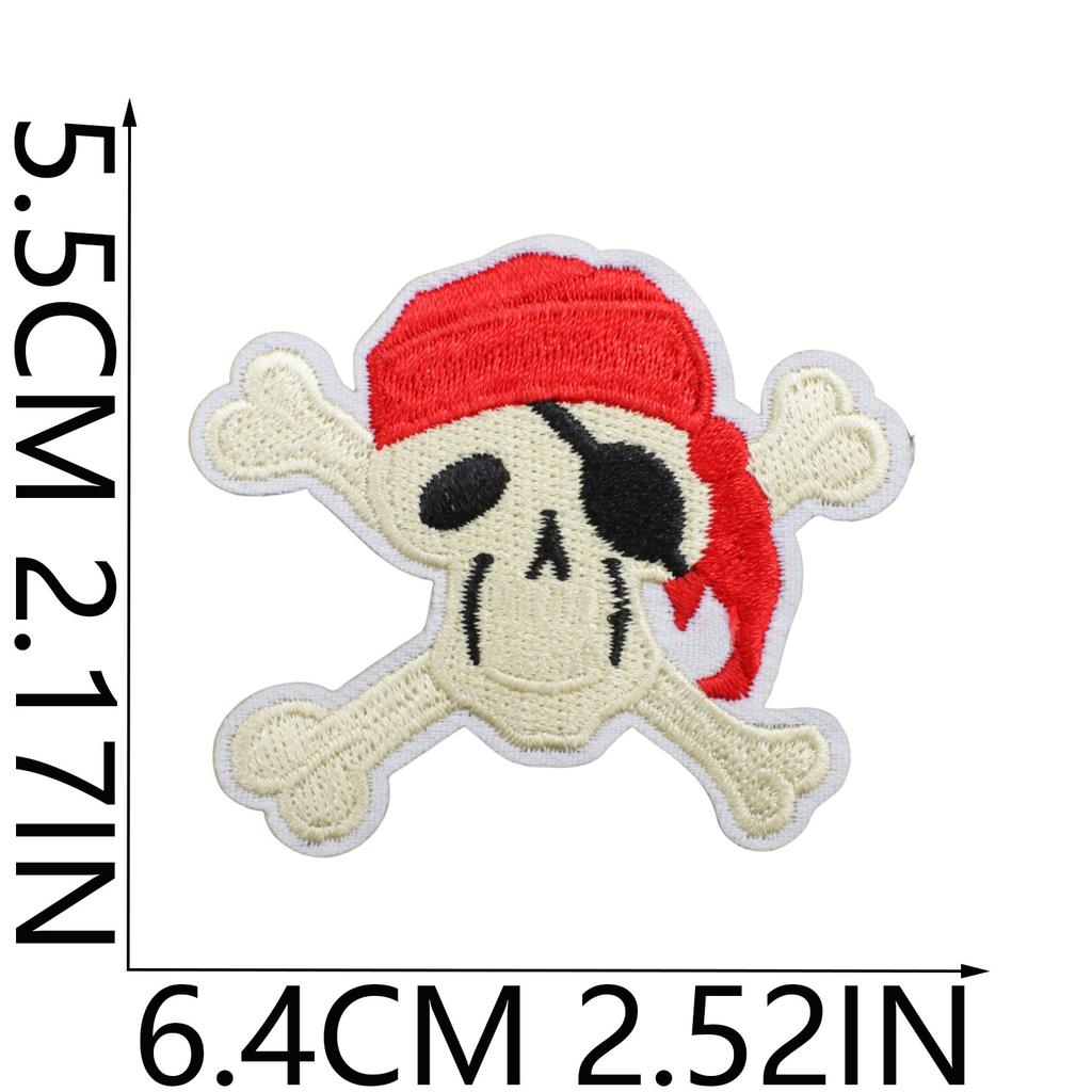 Pirate Embroidery Cloth Sticker Treasure Map Computer Embroidery Label Children'S Team Decoration Pirate Ship Octopus Patch Patch