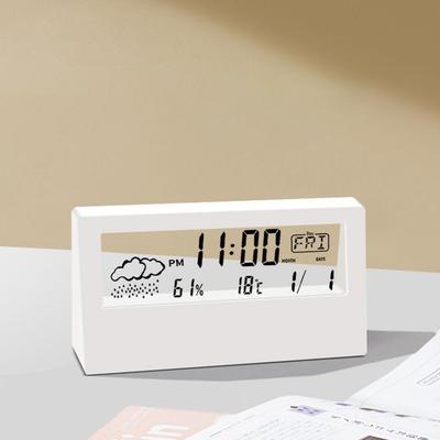 1PC Termo-Igrometro Orologio Creativo Meteo Display Elettronico Sveglia Desktop Tavolo Decorazione Per Soggiorno Camera Da Letto