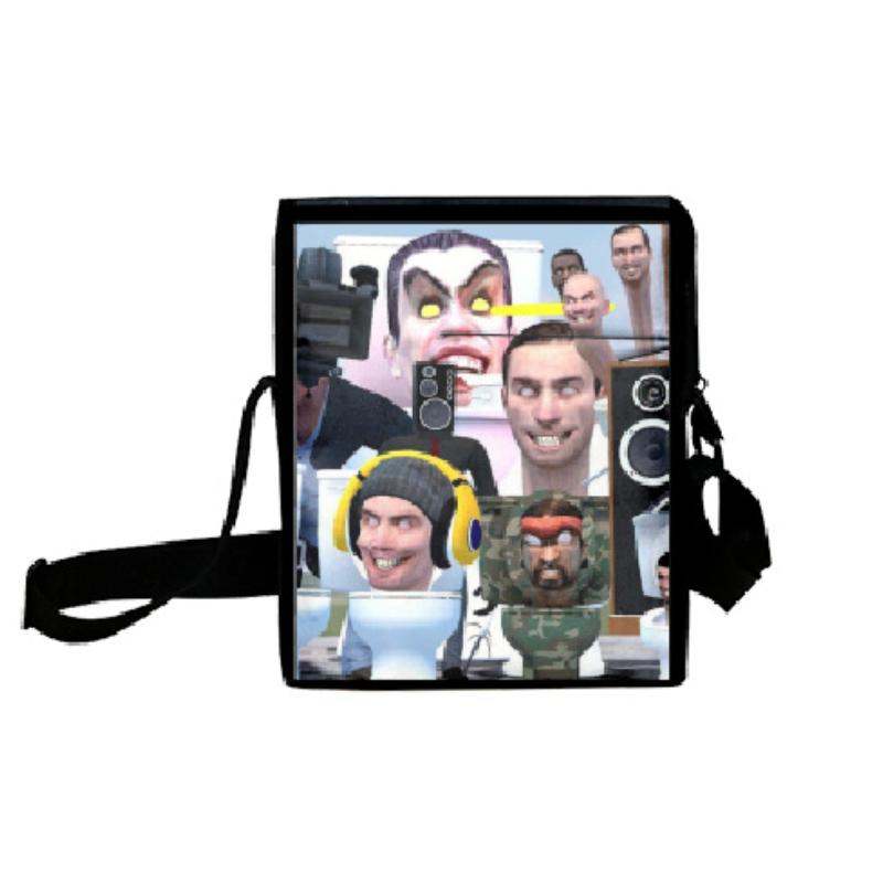 Cartoon Toilet Skibidi Backpack Pencil Case Large Capacity Schoolbag Travel Bag