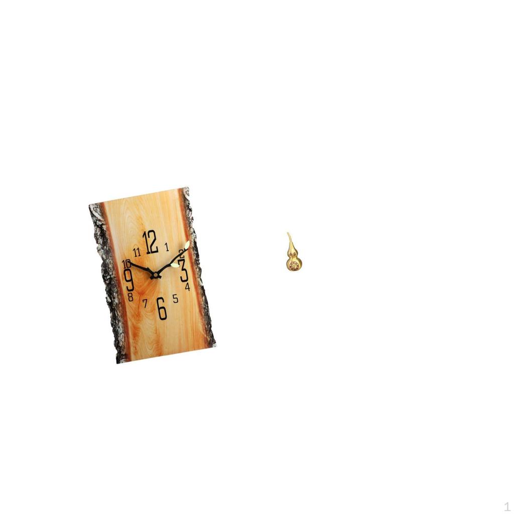 Simulated Brass Tree Stump Gourd Wall Clock 30x20cm Arabic Numerals Silent Feng Shui Ornament