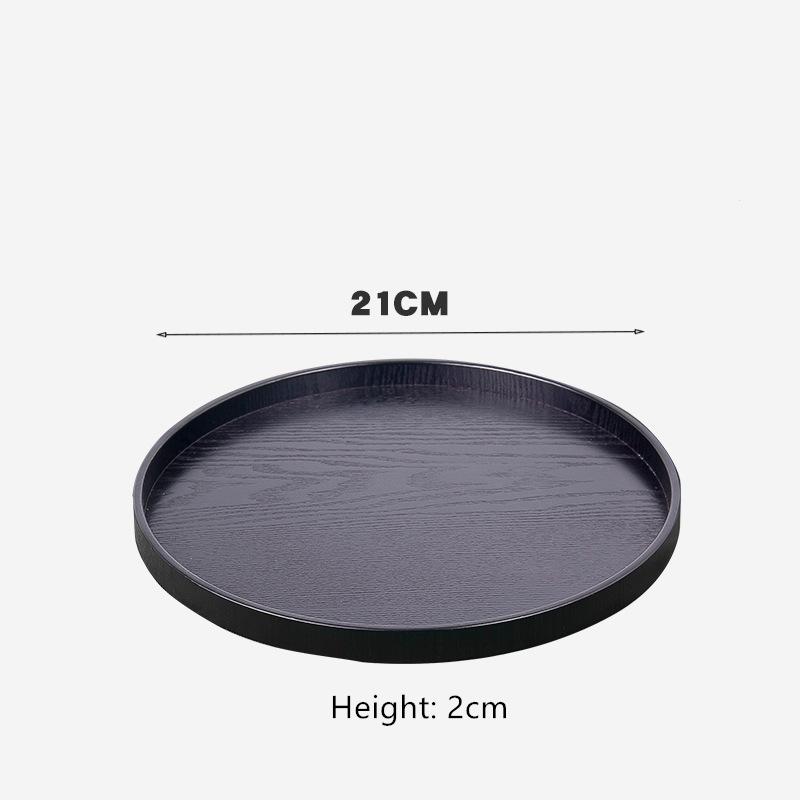 Round Wooden Pallet, Multifunctional Storage Plate, Tea Tray,Food, Bread Pan, Household Kitchen Supplies, Black, Brown, 21-37cm