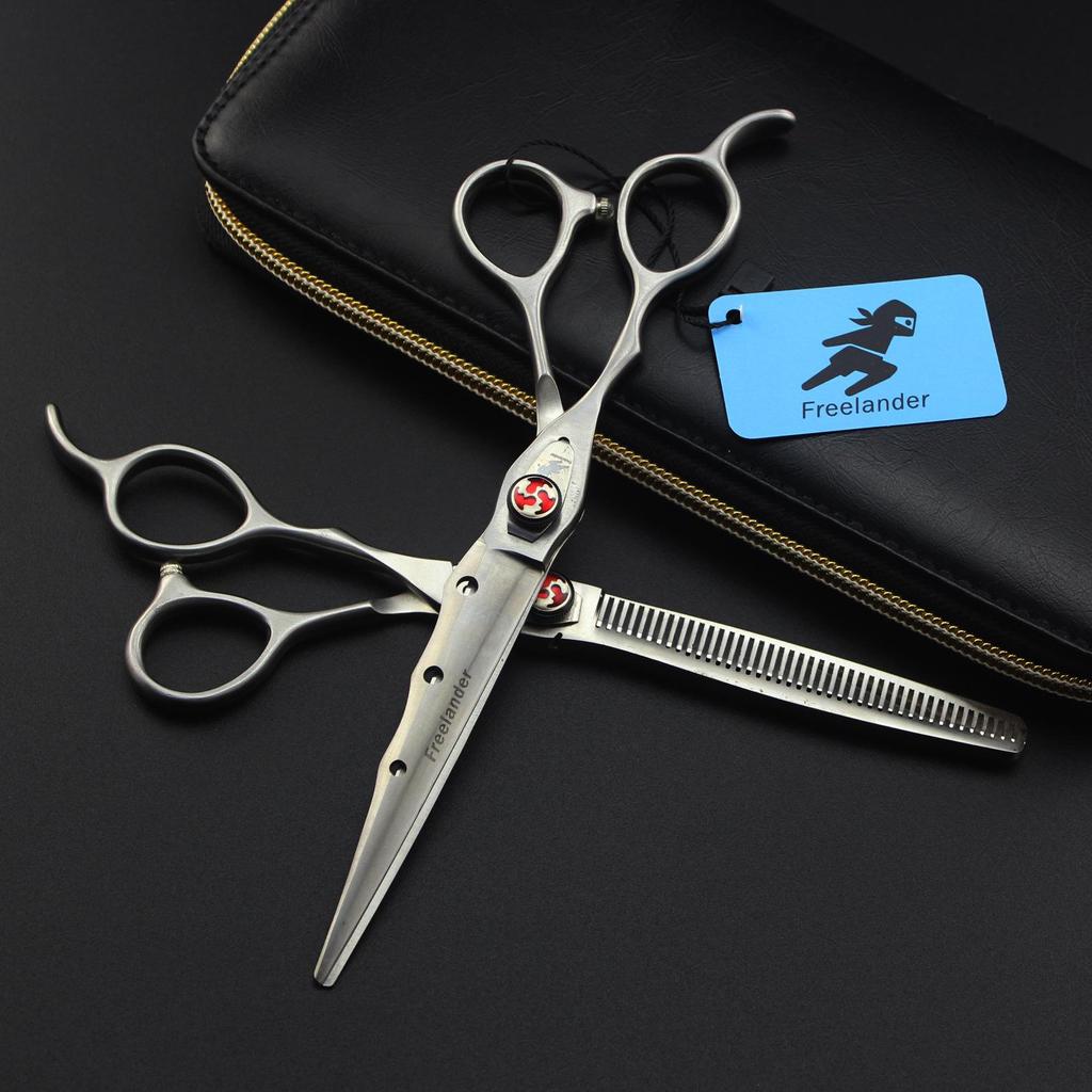 7" Matte Left-Handed Hairdressing & Thinning Scissors Set