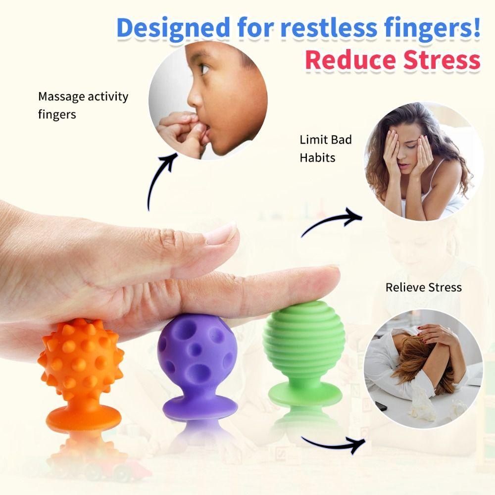 Relaxing Soft Worry Stone Fidget Toy Textured Silicone Suction Cup Toy  Christmas Gift