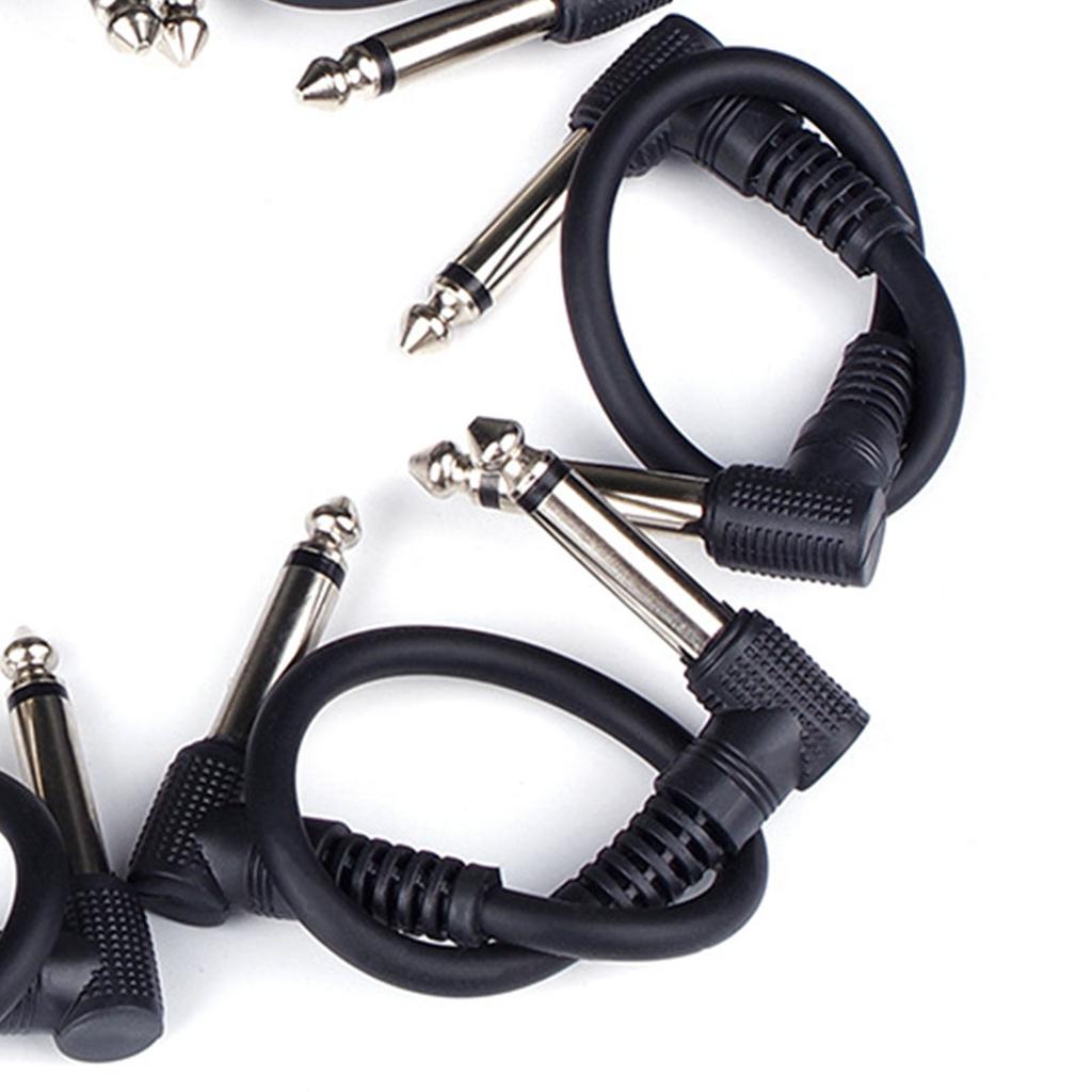 6Pcs Effect Cable Noise Suppression Copper Core Single Channel 6.35mm Guitar Pedal Cord Patch Cable