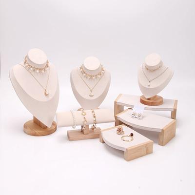 1pc Wood Jewelry Display Rack Pendant Necklace Bracelet Earrings Ring Storage Stand Holder Counter Jewellery Showcase Organizers