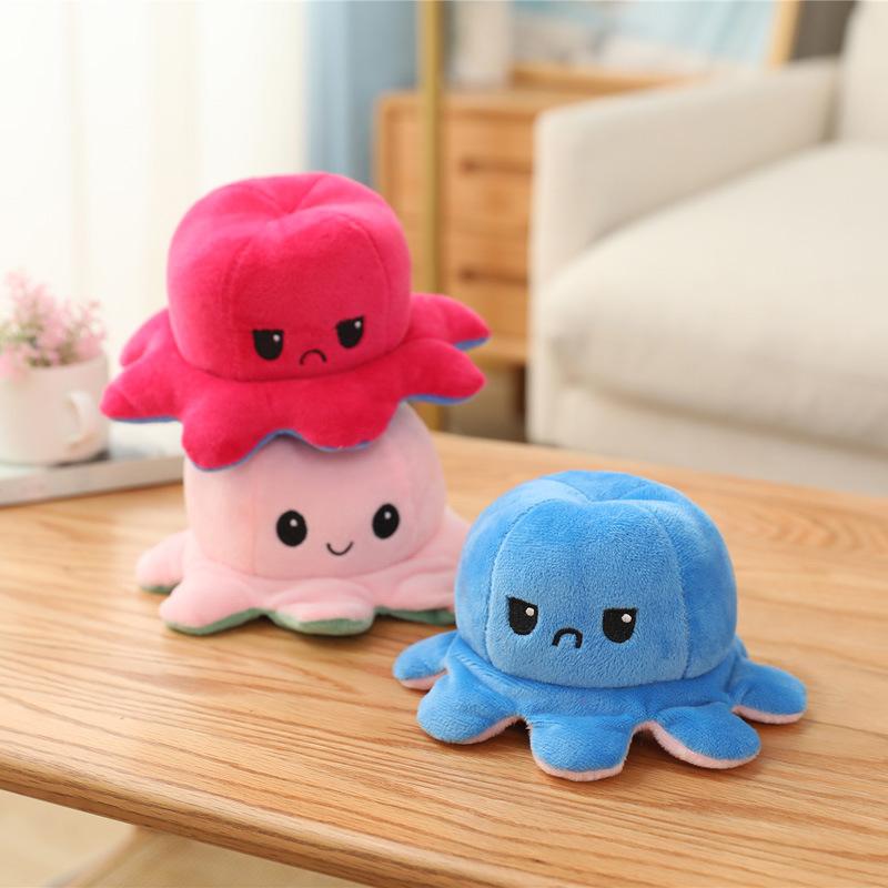 Flipped octopus doll plush toy octopus double-sided flipped little octopus doll children's doll