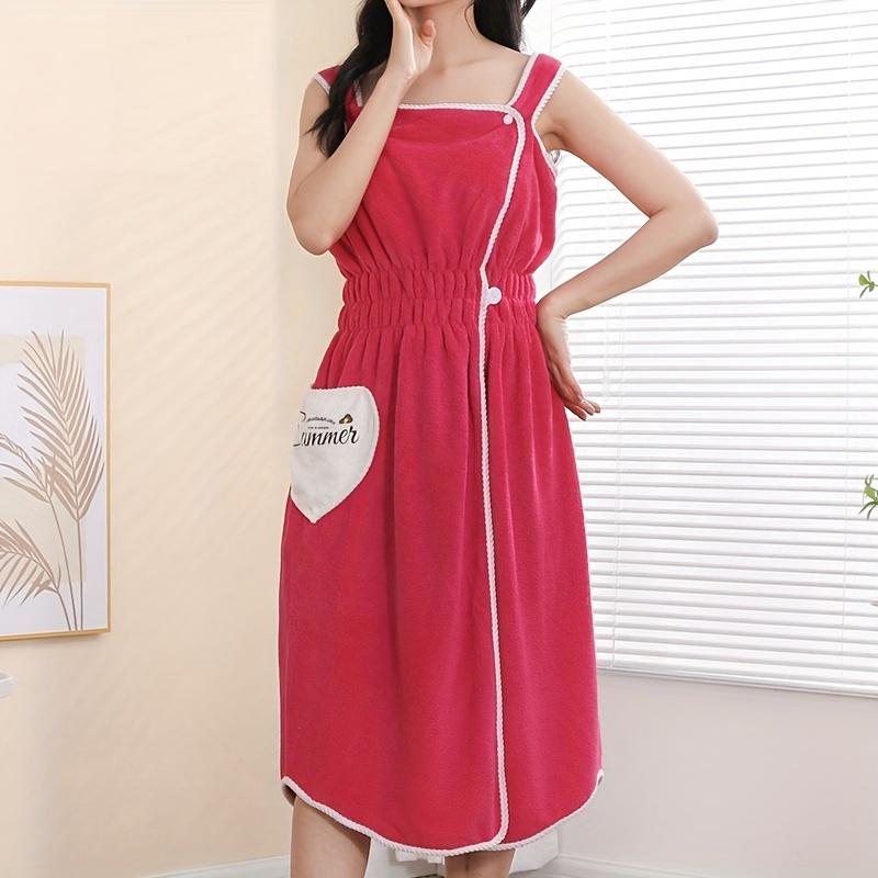 

Christmas Coral Towel with A Heart Pocket - Super Absorbent, Soft & Machine Washable Spa Gift. червоний