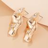 Irregular Hollow Twisted Circular Earrings, Geometric Minimalist Style Earrings, Versatile Earrings For Women'S Daily Wear