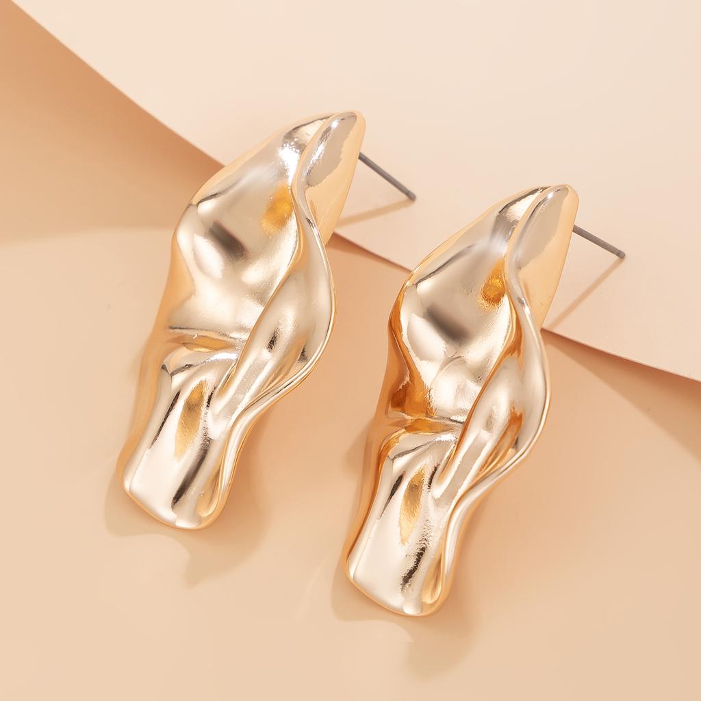 Irregular Hollow Twisted Circular Earrings, Geometric Minimalist Style Earrings, Versatile Earrings For Women'S Daily Wear