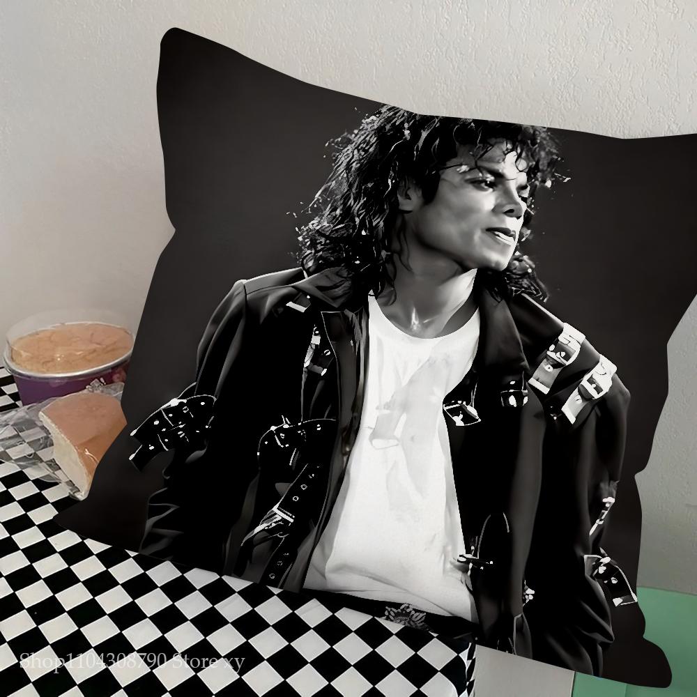 Povlak na polštář M-Michael Jackson Čtvercový polštář Ložnice Pohovka Volný čas Pohodlný polštář Auto Obývací pokoj Domácí dekorace
